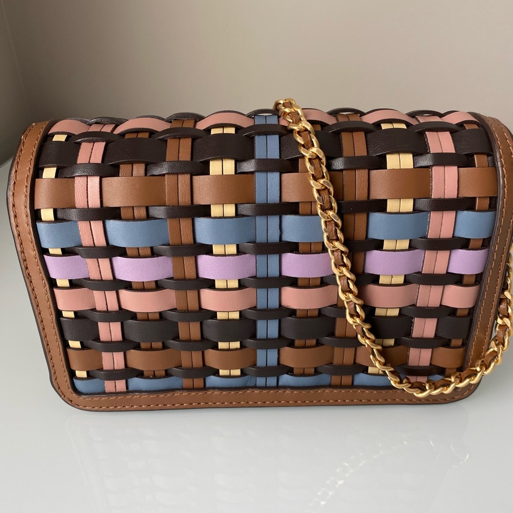 💕 Tory Burch Britten Woven Convertible Crossbody 💕 - Picture 10 of 13